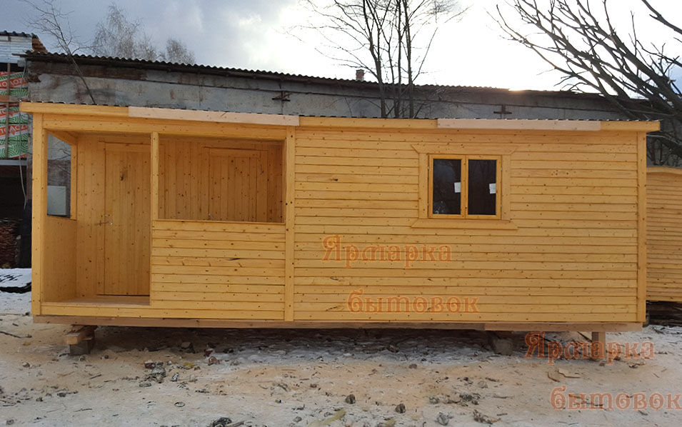 Бытовка дачная 7,0х2,3м с крыльцом, душем и туалетом