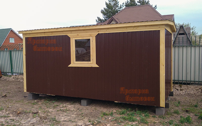 Бытовка строительная 5x2,3м коричневый профлист